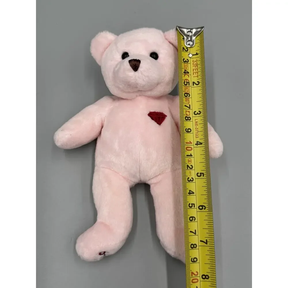 Vintage 1999 Mary Meyer Beanbag Pink Teddy Bear Small 7 Inch Heart On Chest